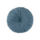 Poly Chenille Round Floor Pillow Cushion, Aqua Blue