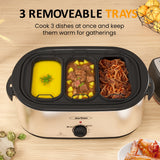 Electric Roaster Oven, 18 Qt Stainless Steel Turkey Roaster
