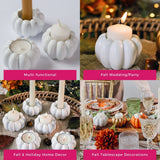 2-in-1 Pumpkin Tealight/Candlestick Holder (Set of 6) - White