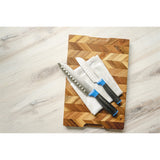 Duo-Grip 2 Piece Santoku Knife Set With Blade Guards, Blue