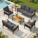 6-Piece Outdoor Conversation Set Patio Chairs with Cushions