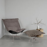 Scroll Puff Rocker Bella Pewter Titanium Frame