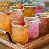 10 oz Amber Beaded Drinking Glasses Set of 6