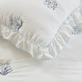 Floral Blossom Embroidered Quilt Mini Set, Blue