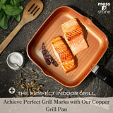 9.5" Copper Nonstick Square Grill Pan