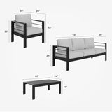 4 Pcs Aluminum Patio Furniture Set, Outdoor Conversation Set