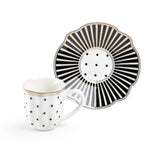 Black Josephine 3oz Demitasse Cup & Saucer Set
