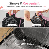 Double Belgian Waffle Maker with Removable Nonstick Plates