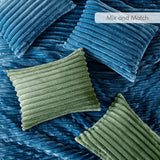 300GSM Fluffy Ribbed Plush Comforter Set,Green