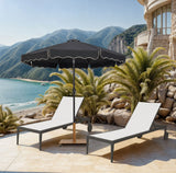 Amalfi - Aluminum Patio Umbrella - Light Brown Base / Black Pole