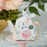 Floral Teapot Favor Box Set of 24 Party Boxes