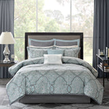 Woven 12-Piece Complete Comforter and Sheet Set, Blue