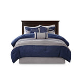 Vera Microsuede 7-Piece Comforter Set, Blue