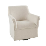 Flare Arm Swivel Glider Lounge Chair, Cream