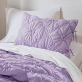 Bowtie Lightweight Puffy Floral Comforter Set, Purple