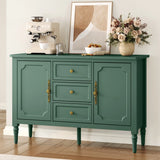 Mid-Century Storage Cabinet with 2 Doors & 3 Drawers, Green