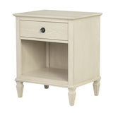 European Country Style Farmhouse Classic Nightstand, Cream