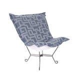 Indoor/Outdoor Puff Scroll Chair Syros Denim