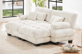 CLOUDIES 94" Loveseat with 2 Ottomans