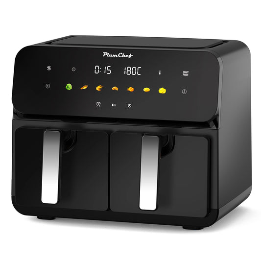 10QT Large Dual Zone Air Fryer, Double Basket Air Fryer with 2×5QT Baskets, Digital Full Touchscreen Easy-Panel, SyncCook Function, Cook 2 Dishes at Once for 4-6 Family,1700W