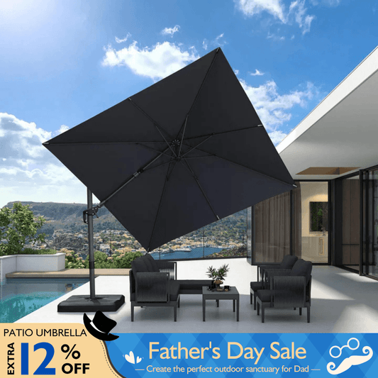 PURPLE LEAF Best Value Cantilever Patio Umbrella with Left-Right Tilt and 360° Swivel Outdoor Umbrellas