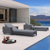 PURPLE LEAF Outdoor Chaise Lounge Chairs with Cushion Aluminum Poolside Sun Chair Adjustable Sunbathing Tanning Reclining