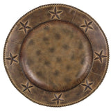 Round Star 4PC Iron Charger Plate Tray, 14" Brown