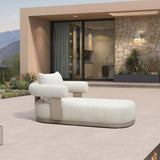 PURPLE LEAF Outdoor Chaise Lounge Modern Luxury Aluminum Lounger Daybed with Olefin Lumbar Pillow and Armrest for Patio Poolside Beach Sunbathing Deck