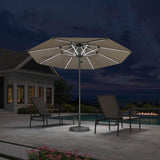 PURPLE LEAF Semi-Auto Outdoor Market Table Umbrella with Heavy-Duty Fabric