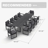 PURPLE LEAF Caesar Outdoor Dining Set Aluminum Luxury Patio Furniture Table and Chairs Set with Olifen Removable Thick Cushion and Pillow Patio Dining Sets for Garden Deck