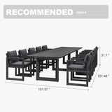 PURPLE LEAF Caesar Outdoor Dining Set Aluminum Luxury Patio Furniture Table and Chairs Set with Olifen Removable Thick Cushion and Pillow Patio Dining Sets for Garden Deck