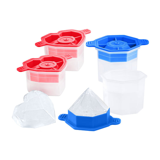 Heart and Diamond Ice Molds - Set of 4