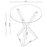 Denali Round 35-Inch Glass Top Bistro Bar Table Chrome