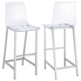 Juelia Clear Acrylic Bar Chair Chrome (Set of 2)