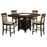 Gabriel 5-Piece Upholstered-Back Counter Height Dining Set Cappuccino