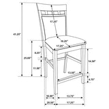 Gabriel 5-Piece Upholstered-Back Counter Height Dining Set Cappuccino