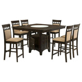 Gabriel 7-Piece Upholstered-Back Counter Height Dining Set Cappuccino