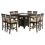 Gabriel 9-Piece Upholstered-Back Counter Height Dining Set Cappuccino