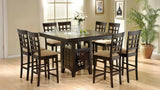 Gabriel 9-Piece Lattice-Back Counter Height Dining Set Cappuccino