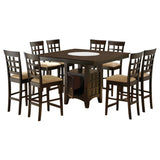 Gabriel 9-Piece Lattice-Back Counter Height Dining Set Cappuccino