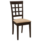 Gabriel 7-Piece Lattice-Back Oval Extension Dining Set Cappuccino
