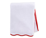Bath Towel White - Red Border