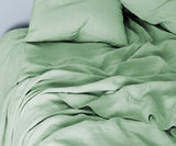 Green Linen Sheet Set - Matcha Green