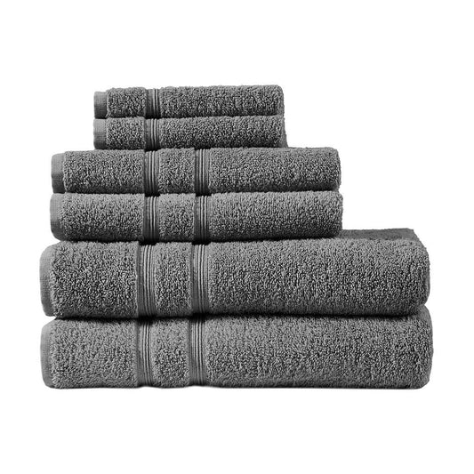 Turkish Cotton 500gsm 6-Piece Towel Set, Dark Grey Charcoal