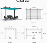 PURPLE LEAF Outdoor Pergola with Retractable Canopy Aluminum Shelter for Porch Garden Beach Shade Pavilion Pergola Modern Backyard Deck