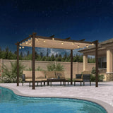 PURPLE LEAF Pergola Outdoor Retractable Metal Pergola with Canopy Patio Pergola with Shade Cover for Garden Pool Yard Beach Deck