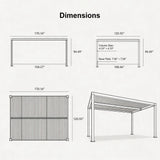 PURPLE LEAF Athena Louvered Pergola Modern Grey Pergola with White Roof for Deck Backyard Garden