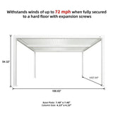 PURPLE LEAF Athena Louvered Pergola white Outdoor Aluminum Pergola with Shutter Wall Adjustable Gazebo Rainproof for Patio Deck Garden