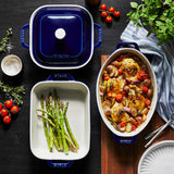 Staub Ceramic 4-pc Baking Pans Set, Casserole Dish with Lid, Brownie Pan