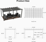 PURPLE LEAF Outdoor Pergola with Retractable Canopy Aluminum Shelter for Porch Garden Beach Shade Pavilion Pergola Modern Backyard Deck